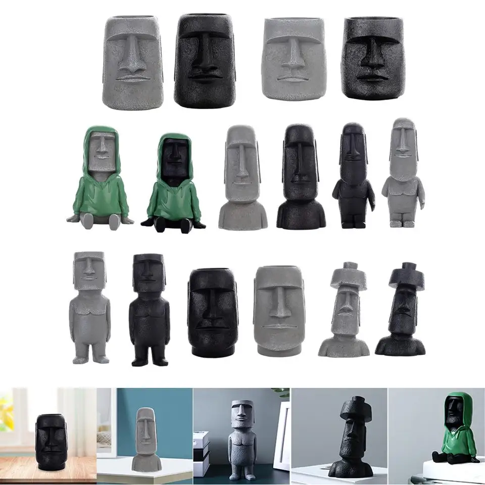 1pc staroveký Veľkonočný ostrov socha retro štýl Moai Head Socha pre ozdoby obývacej izby