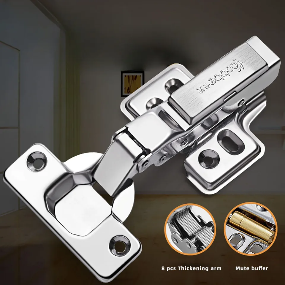 1pc studená rolka oceľový nábytok skrinky závesné závesy Dvere Hydraulické Hinges Tlmičový nárazník mäkký zatvorený pre kuchynský nábytok Hardware
