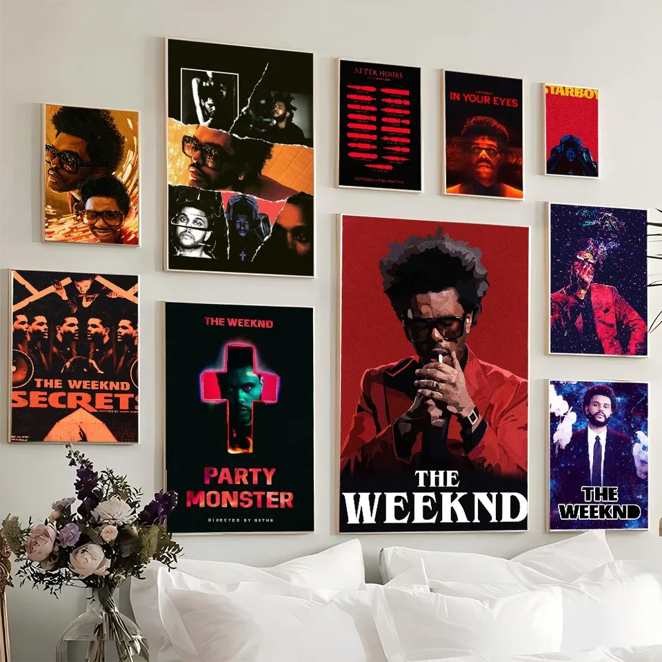 1pc The Weeknd Retro plagát film Sticky Plagáty retro kraft papierová nálepka DIY Izba Bar Cafe Estetic Art Wall Painting