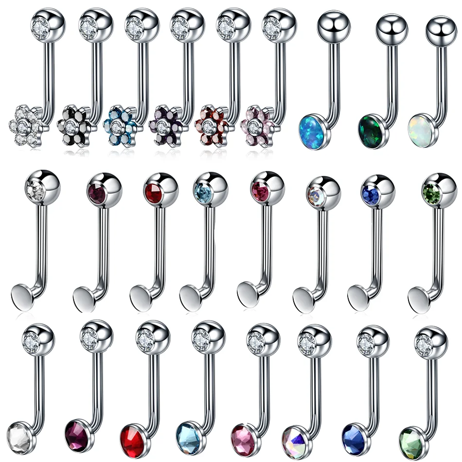 1pc titán Christina Hide-It šperky piercings kvetinové pery prstene Opal Sexy pier piercings