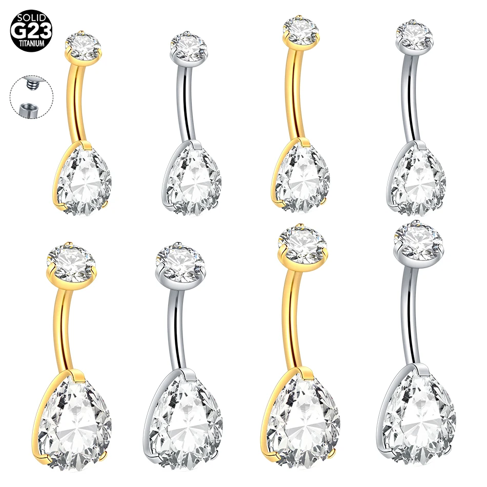 1pc titán s vnútorne závitom brušného piercings