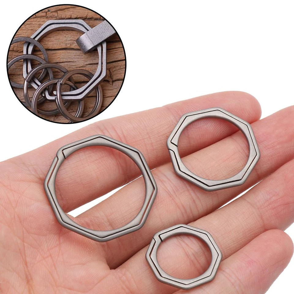 1PC Titánový kľúče prsteň super ľahký titánový kľúče zavesenie sponky pre kľúčové krúžky Držiteľ outdoor quickwraw keyring Tool
