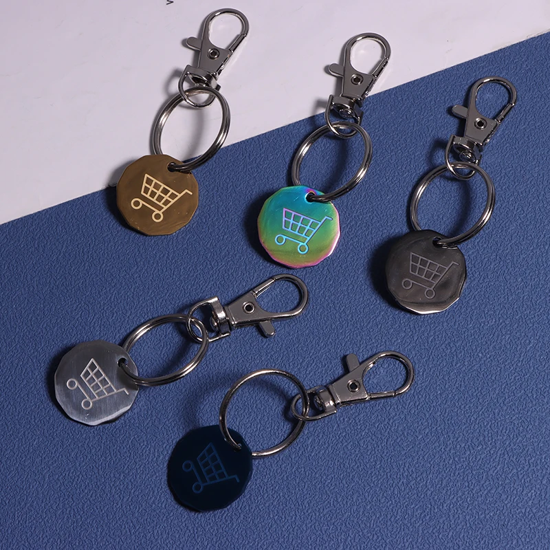 1PC Token Token Keychain prívesok Kovový prsteň DIY DOY A PRÍSLUŠENIE Nákupný vozík Token Car Keychain Small Cast Ocen Bag Charms