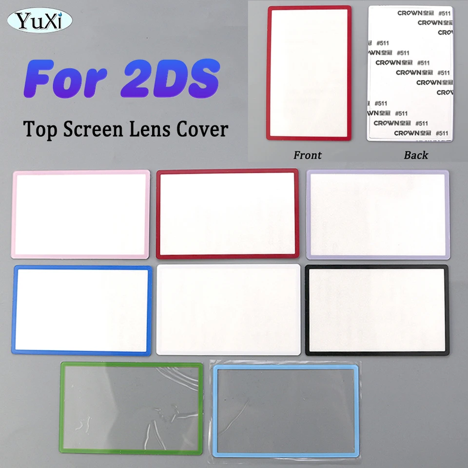 1pc Top LCD Screen Cover Screen Cover pre Nintend 2DS Plastové zrkadlo Vonkajšie šošovky Farebný horný LCD kryt prednej obrazovky čelné obrazovky