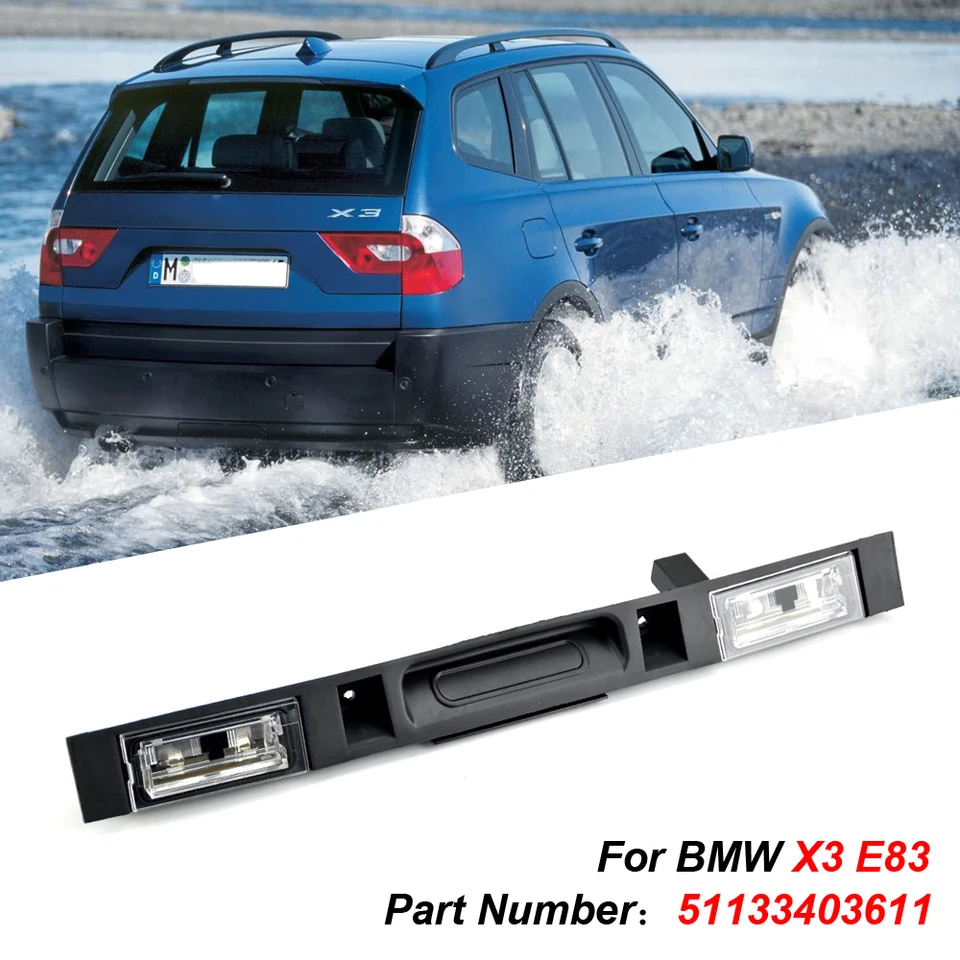 1PC Touring Boot Trunk Velí zadná ruka s tlačidlom kľúča pre BMW X3 E83 51133403611 Čierne veko zadné rukoväť ABS exteriérové ​​autá Časti