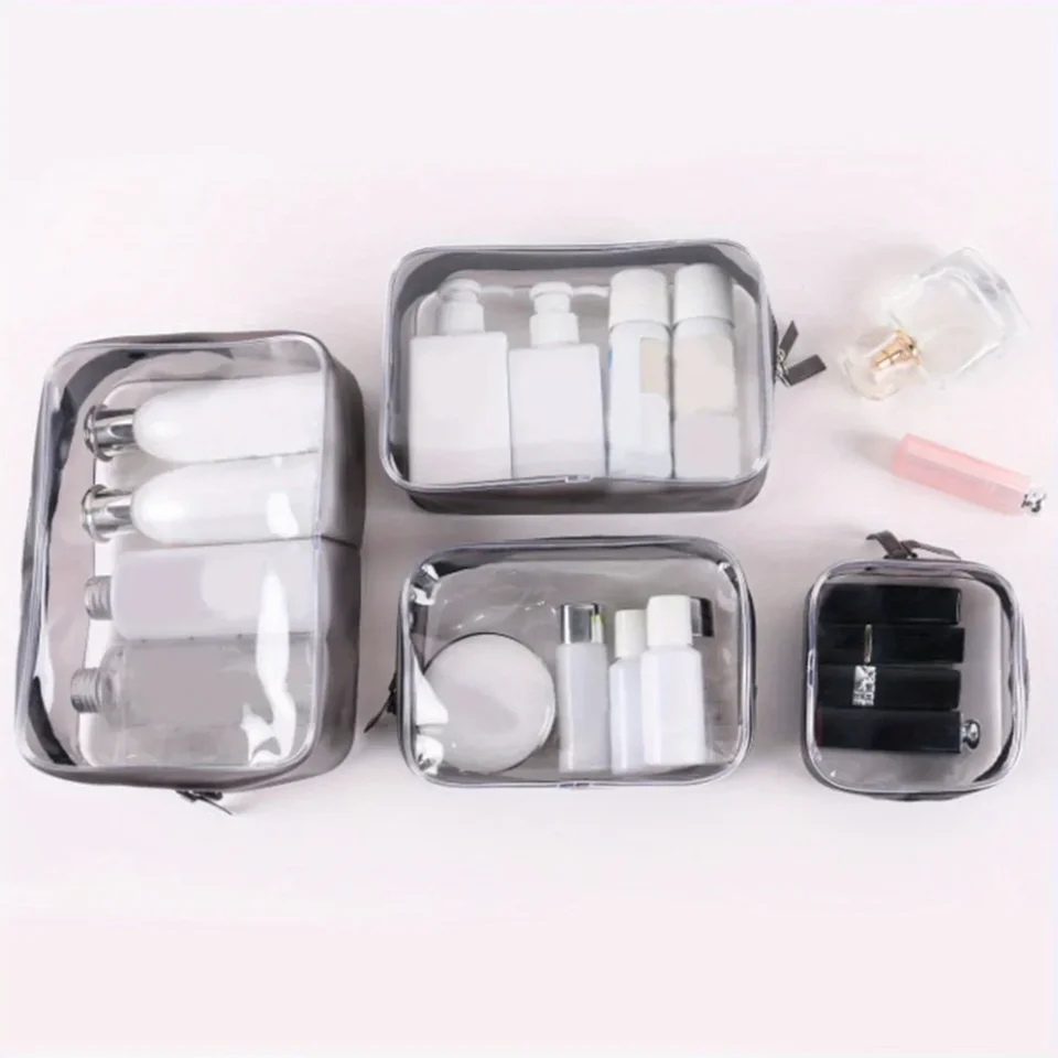 1PC Transparentné kozmetické vrecko prenosné vodotesné cestovné úložné vrecko Unisex PVC Kozmetické plastové skladovacie puzdro