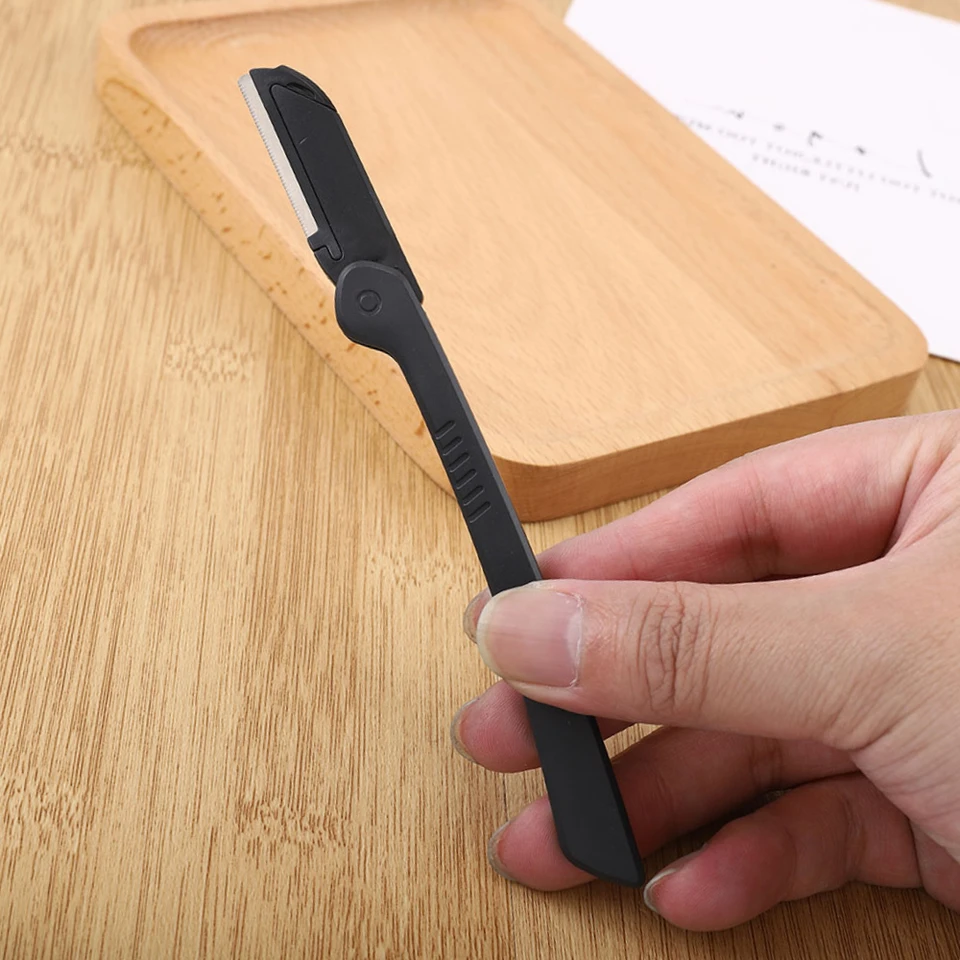 1PC tvár Remover s vlasmi pre začiatočník Zastrihovač obočia Žena prenosný bezpečný holiaci strojče obočie orezávanie noža Kozmetický nástroj Kozmetický nástroj