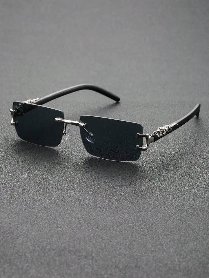 1PC Unisex Classic Square Frame Módne kovové slnečné okuliare pre chladné cyklistické rybárske oblečenie doplnky