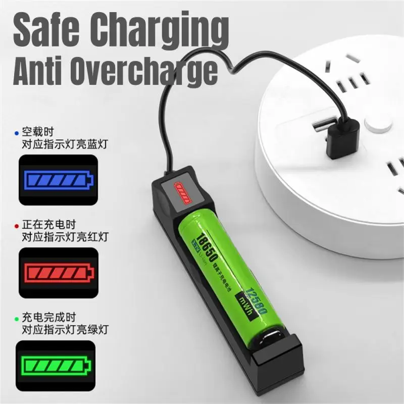 1PC Universal 1 slotová batéria 4,2V 18650 26650 14500 17670 USB Charger Inteligentné nabíjanie pre nabíjateľné batérie li-ion NIMH