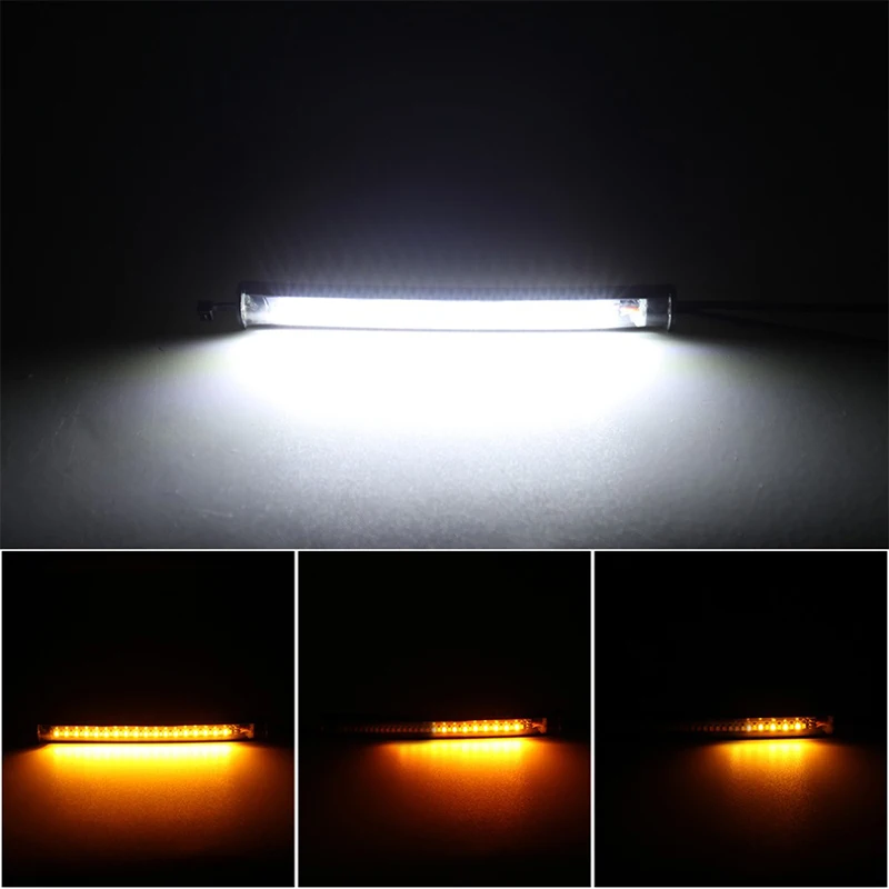 1PC Universal LED motocyklová zákruta Signálne svetlo a DRL Amber White Moto Flasher Ring Ring Ring Vidlica Lamp Blikajúca blikanie Blinker 12V