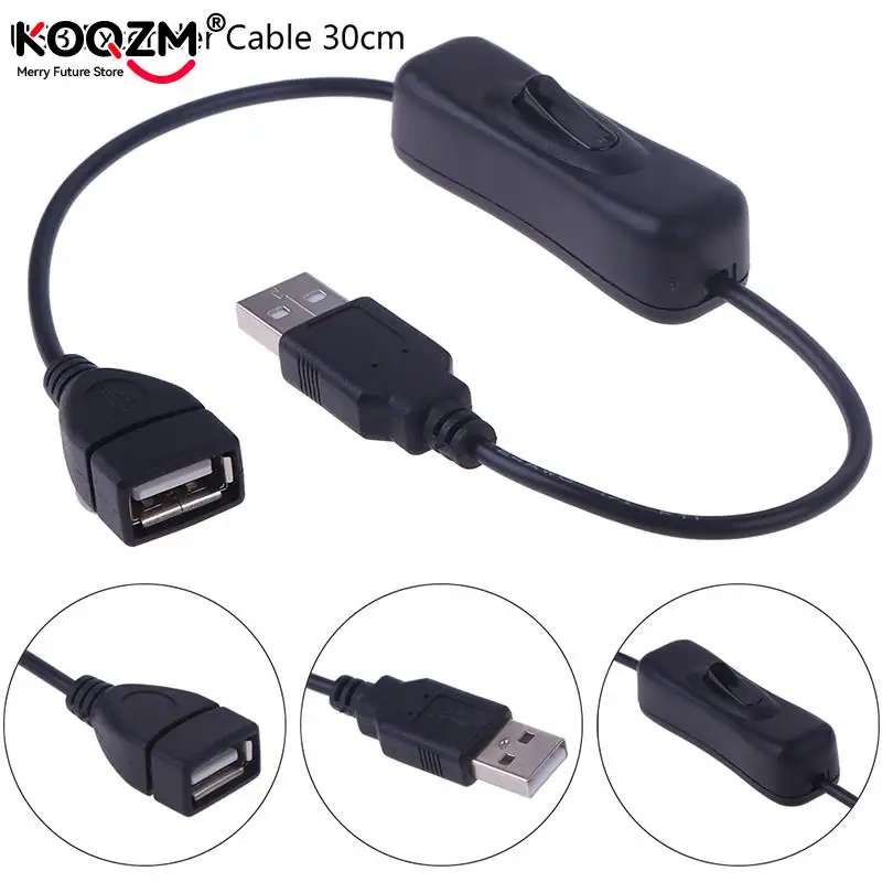 1pc USB 2.0 Muž do predlžovacieho kábla s predĺžením s predĺžením s káblom zapnutím/vypnutím