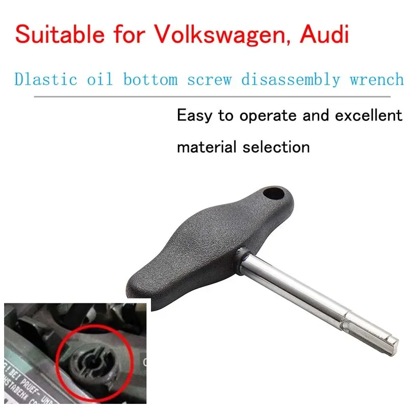 1pc vhodné pre Audi Volkswagen SkoDa Plastová olejová odtoková skrutka Demontáž a inštalačný kľúč