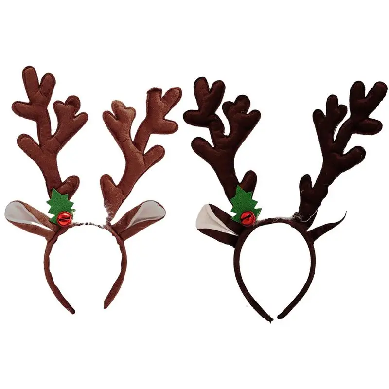 1pc vianočné sobie parohy čelenka Elk Antlers Ears Head Hoop s červeným zvonom vianočné večierky Kaderné doplnky Navidad 2024