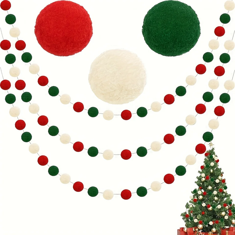 1pc vlna plstená guľa Garland farebný pom pom pom