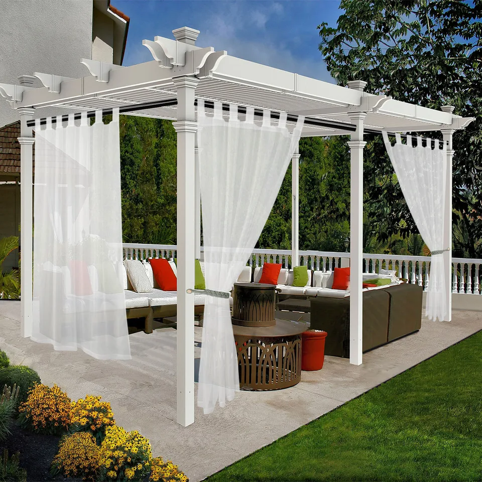 1pc, vonkajšia záclona Volie, Tab Top a vodotesná ľahká zákruta pre verandu Pergola Dekorácie