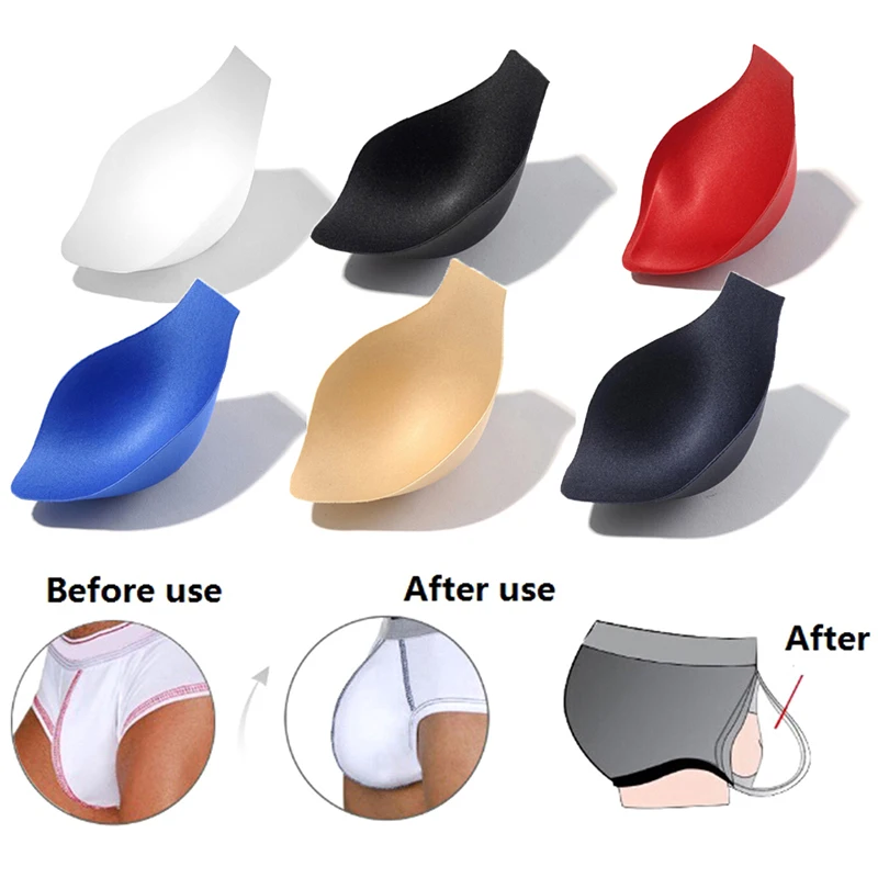 1pc Vyuklá poháre vankúšiky špongia šálka odnímateľná push Up Pohár vylepšujúce mužské spodné prádlo Swewear Briefs Sexy Bulge Pad