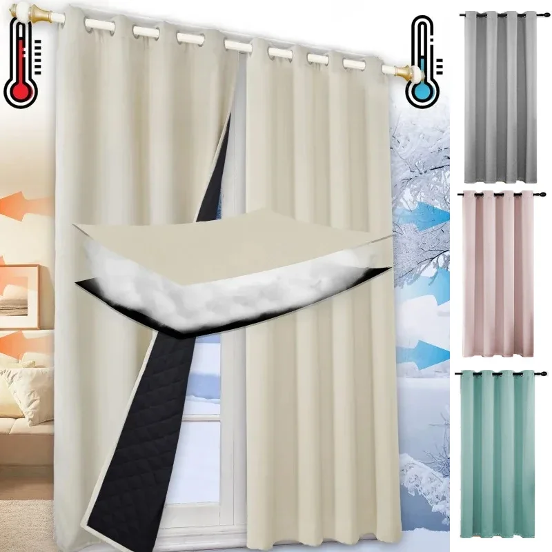 1pc výpadok dverí clonu panel Solimálne tepelné izolované záclony Okolie obývacej izby dekorácie okenné závesy spálne