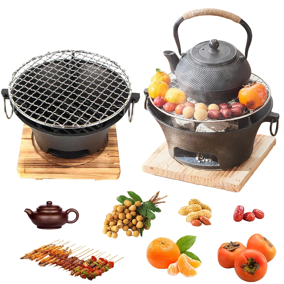 1pc z nehrdzavejúcej ocele grilovanie gril okrúhle gril kachle liatinové uhlie sporák pre rodinné stretnutie BBQ Party