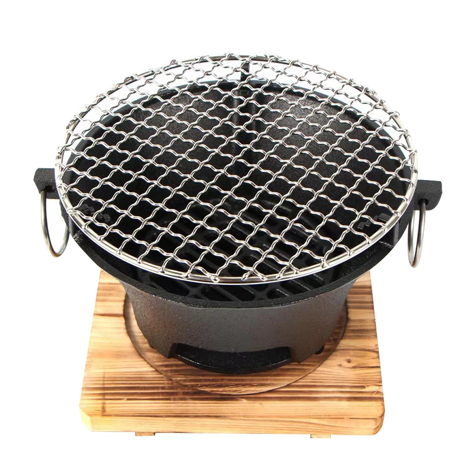1pc z nehrdzavejúcej ocele grilovanie gril okrúhle gril kachle liatinové uhlie sporák pre rodinné stretnutie BBQ Party