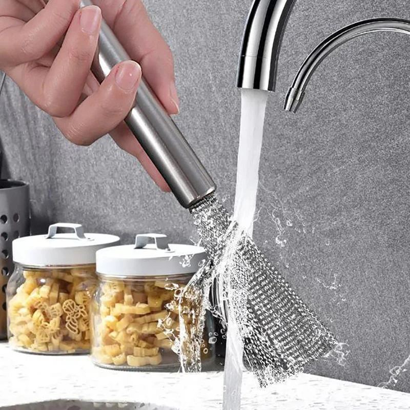 1PC z nehrdzavejúcej ocele Čistiaca kefka Dlhá rukoväť Rukoväte práčku proti rustke kuchynská handle Disable Pant Mise Čistiaci nástroj