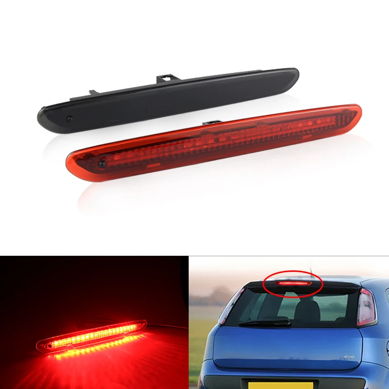 1pc zadná vysoká materská lampa na vysokej úrovni Tretia brzdová zastávka svetlo červená/čierna pre Fiat Grande Punto Evo Abarth Brzdenie Light 2122000407
