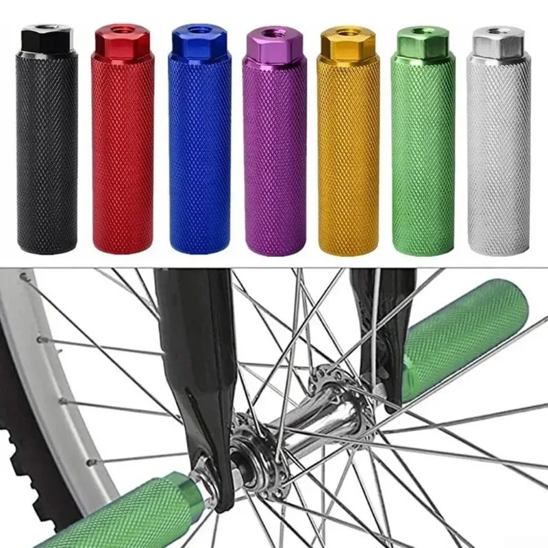 1pc zliatinový bicykel pedál peg peg pre MTB Bike Footrest Foot-Lever Cylinder Grip nekĺzavej prednej zadnej nápravy pegs