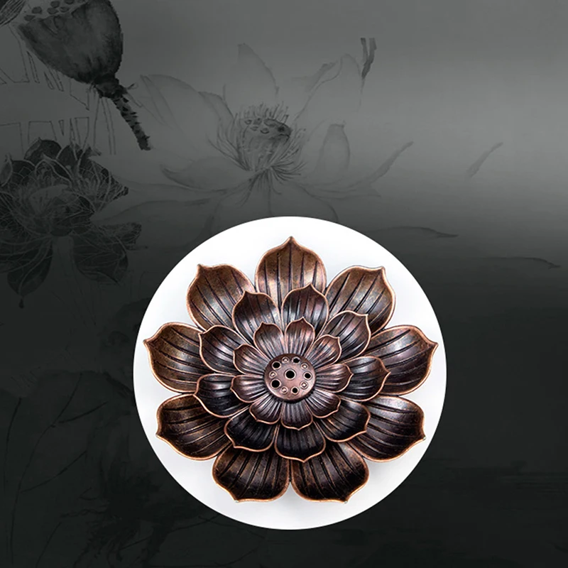 1pc zliatinový kadidlo horák držiteľ Buddhizmus lotos line kadidlo Plate Sandalwood Coil Base Temple Yoga Studios Home Dekoration