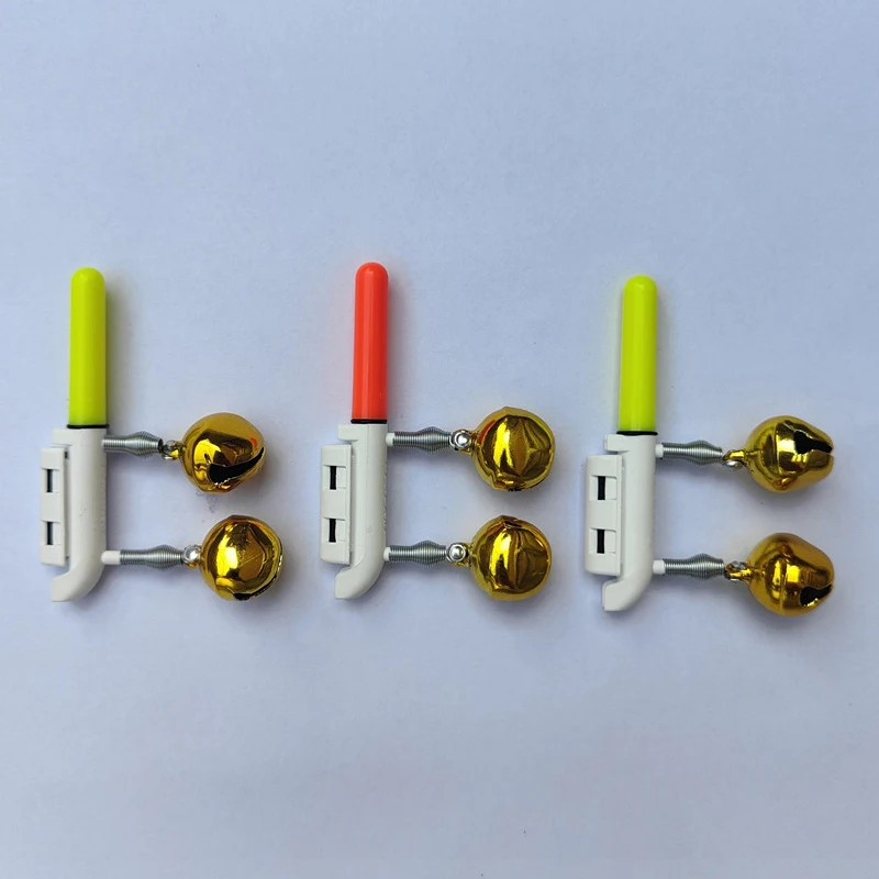 1pc zvonček s dvojitou hlavou hádzanie tyče Fishing Elektronická tyč Light Svetely blesk LED LED Odnímateľné vodotesné nočné náradie