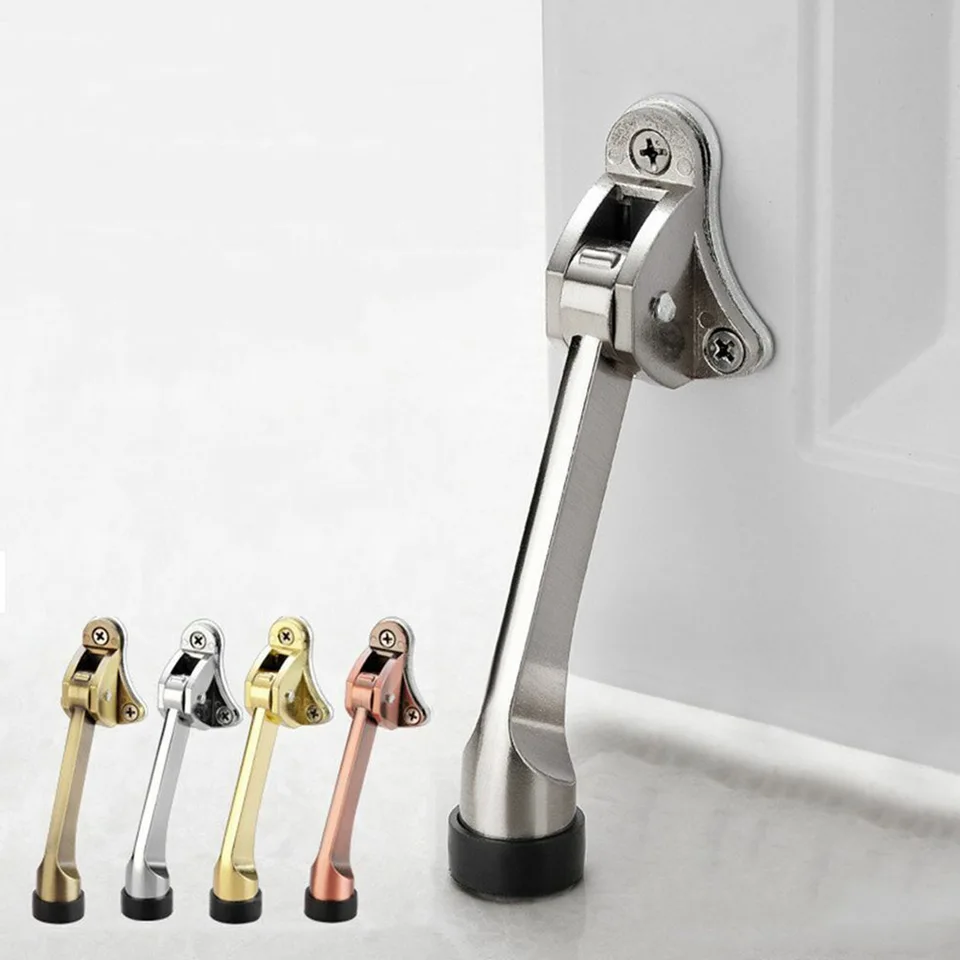 1pc zátka dverí Mute Zinok zliatina Foot-Opcherovaná páka Dvere Zastavuje nekĺzanie mäkkých gumových držiakov na držiak dverí hardware