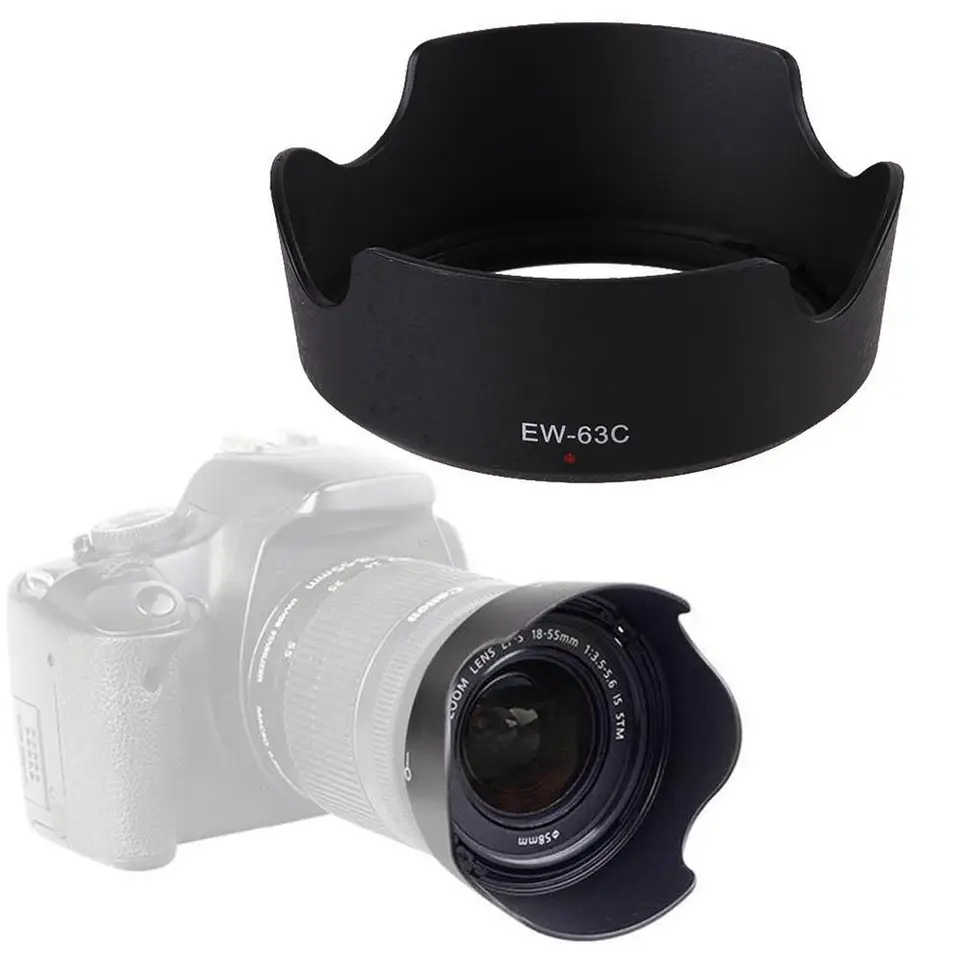 1PC čierna ABS Hood Hood 8mm Camera Hood Lens Protetor EW 63C EW-63C EW63C pre Canon EF-S 18-55 mm f/3,5-5.6