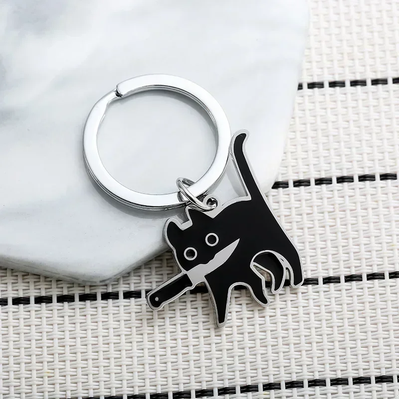 1PC čierna mačka Keychain roztomilý kawaii kľúčový reťaz kľúča kľúča