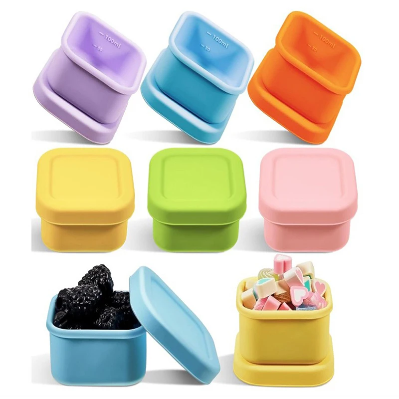 1pc šalátový dresingový nádoba Silikón so silikónovým vekom Coodit Cup Easy Open for Lunch Box Picnic Travel Work