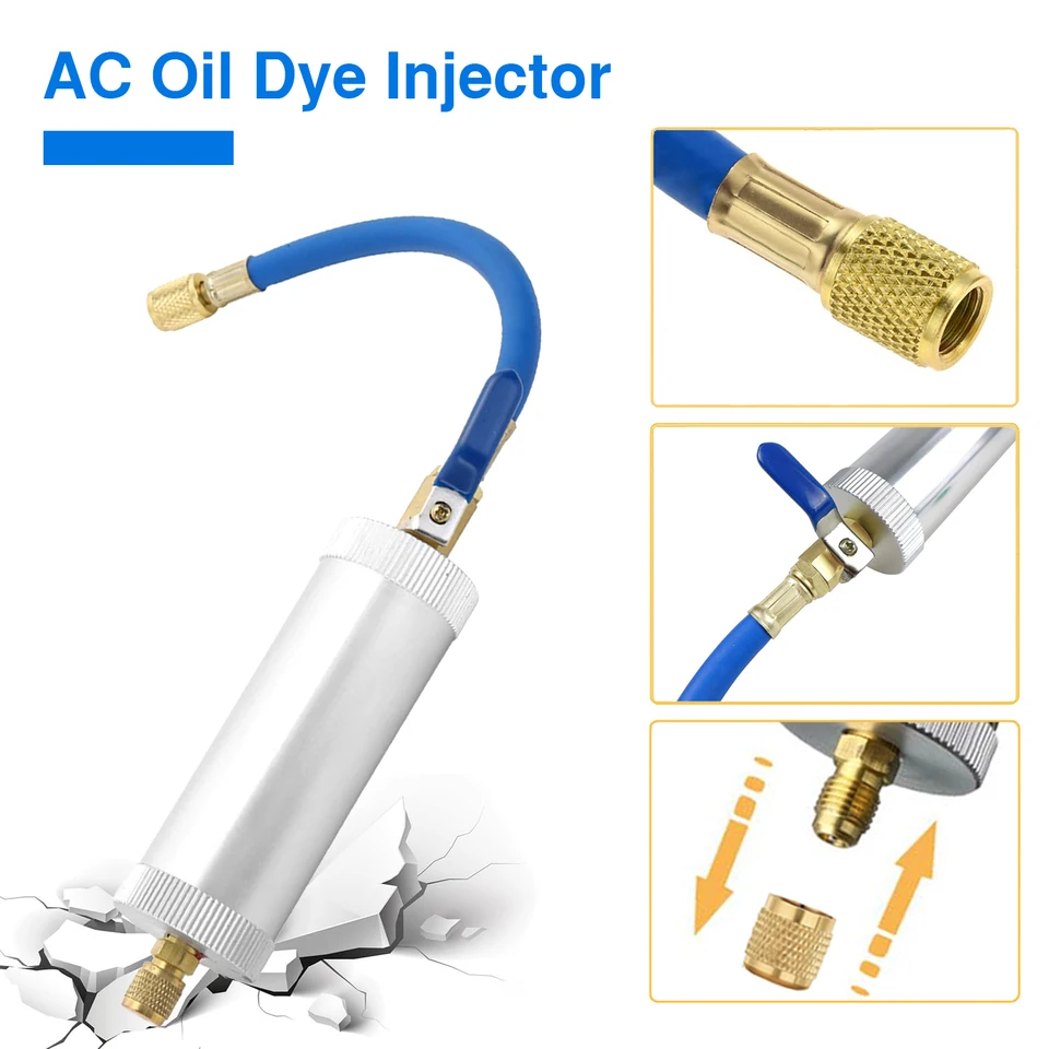 1pcs 1/4Sae R134 2 klimatizácia R134A R12 R22 AC A/C AC Olej a farbivo Oz Vstrekovacie náradie Filer Oil Filer Filer Tub