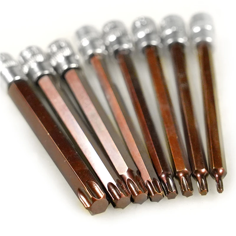 1pcs 110 mm dĺžka Torx skrutkovacia bity 1/4 palca Ručné náradie T8 T10 T20 T25 T27 T30 T40 T45 T50 T55