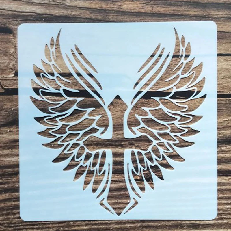 1pcs 15*15 cm krídla Šlapka pre nábytok steny maľovanie výzdoby Plast pre domácich majstrov sfarbenie reliéfov Scrapbook Stencils