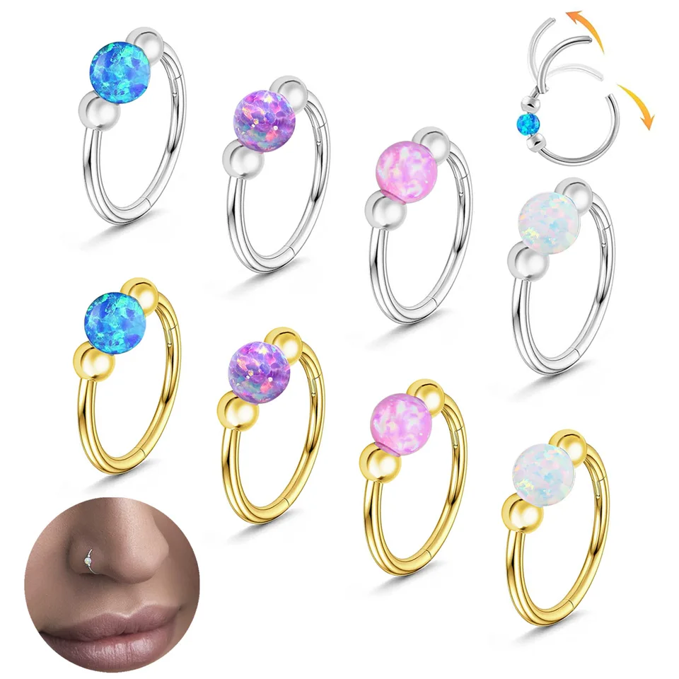 1pcs 18g Opal Nose Rings pre ženy