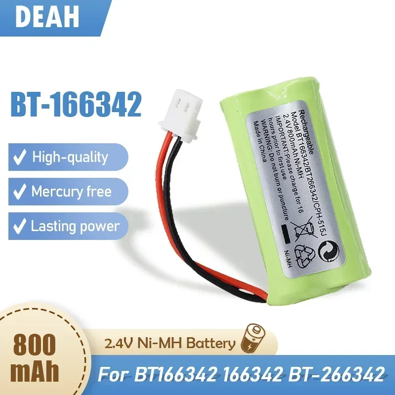 1pcs 2,4V 800MAH BT-166342 Nabíjateľná batéria Ni-MH pre bezdrôtový telefón BT166342 166342 BT283342 BT-266342 BT183342 BT283342