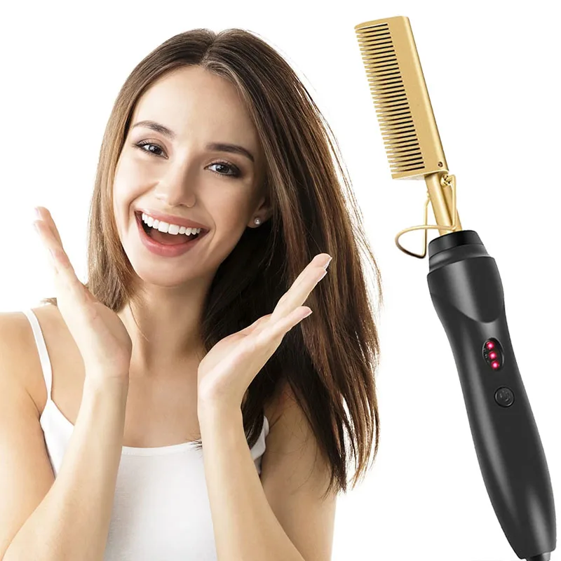 1pcs 2-in-1 Hot Comp Povergener, elektrický horúci hrebeň, rýchle kúrenie, prenosný cestovný ruch brady