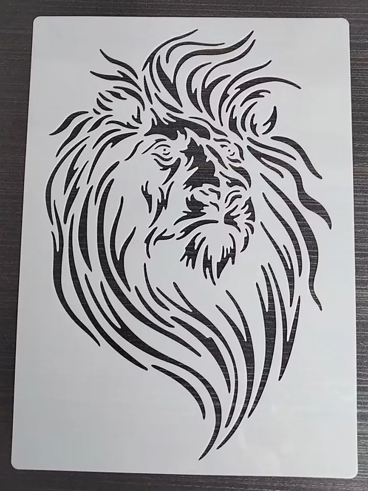 1pcs 21*29cm Lion šablóna DIY vrstvenie šablóna nástenná maľovanie zošita sfarbenie eričné ​​album dekoratívne karty Templat
