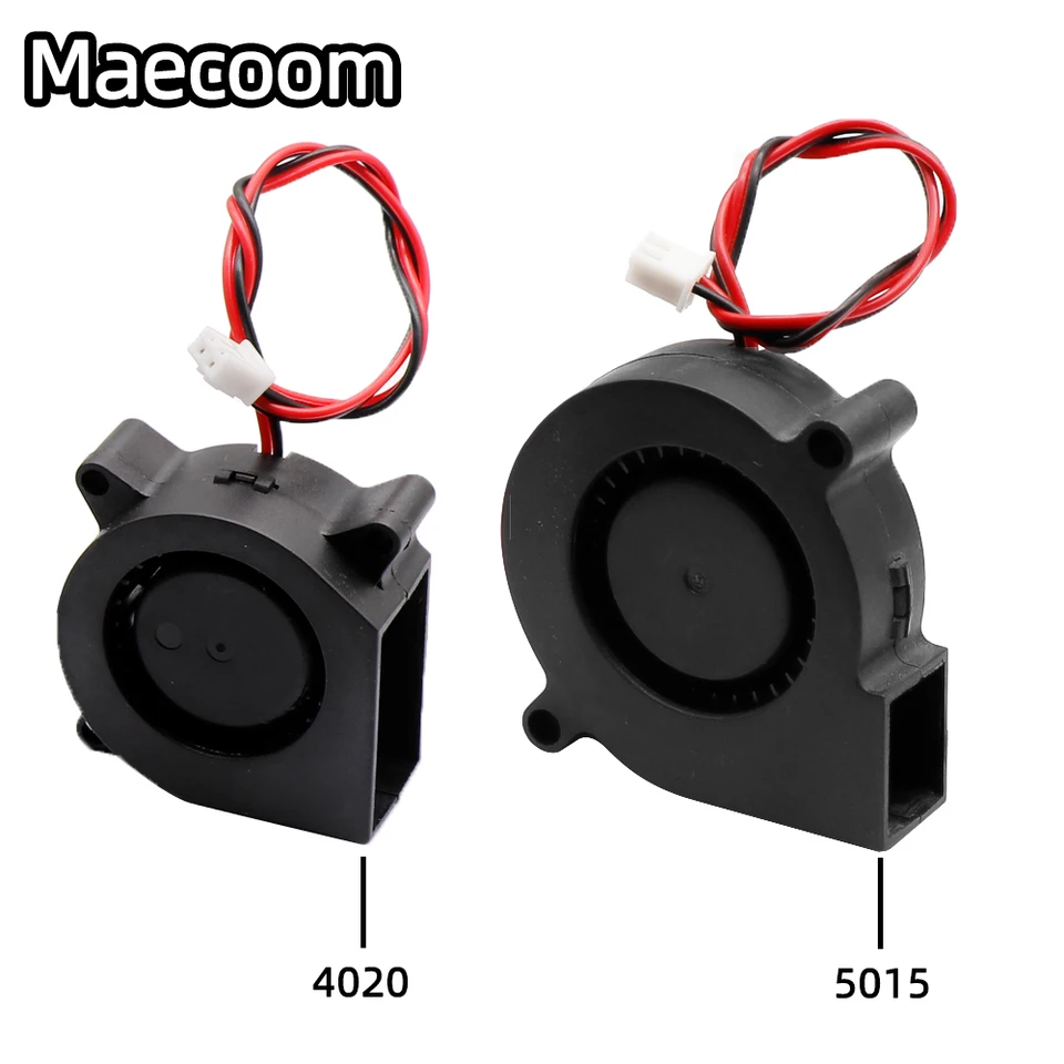 1pcs 3D Tlačová chladiaca ventilátor 5015 4020 Centrifugal Blower ventilátor 12v 24 V 2-kolíkový bezbrusový chladič chladiča pre 3D tlačiareň