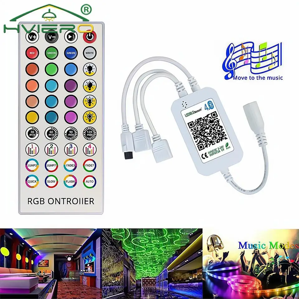 1pcs 40key Bluetooth hudobný ovládač RGB DC12V IR diaľkový ovláda