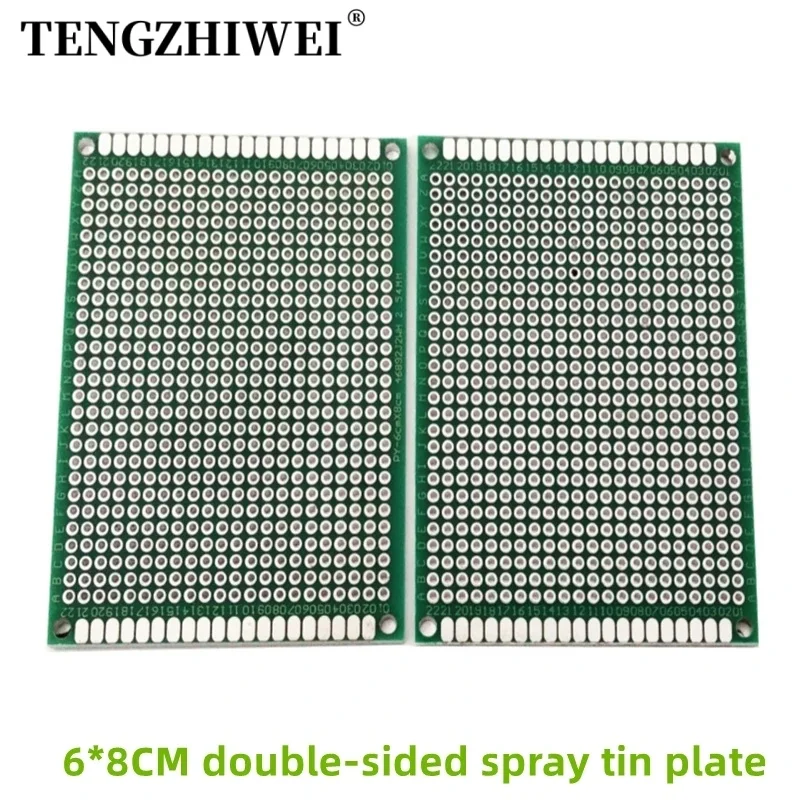 1pcs 6*8cm obojstranné sprejové plechovky 1,6T 2,54 Pitch Universal Board Universal Circuit Board Experiment Experiment Board