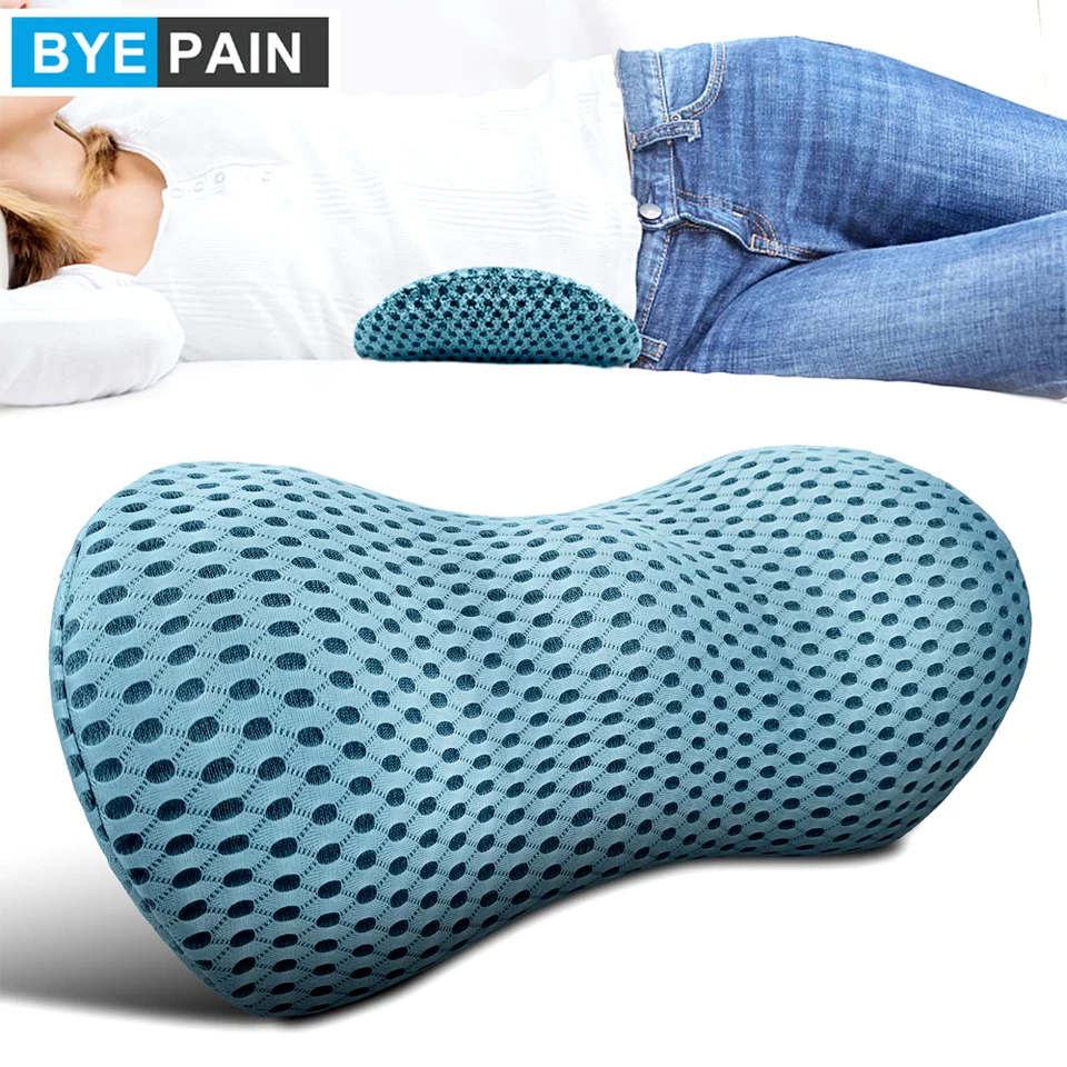 1pcs bedrové podporné vankúš - pamäťová pena pre zmiernenie bolesti chrbta, ergonomická zeleňová autosedačka, kancelárska stolička, kreslo a posteľ