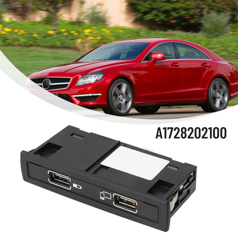 1pcs Car Dashboard USB Sockets Socket Socket pre Mercedes CLS A Class GLA CLA GLE A1728202100 Voltmeter Auto USB prepínač