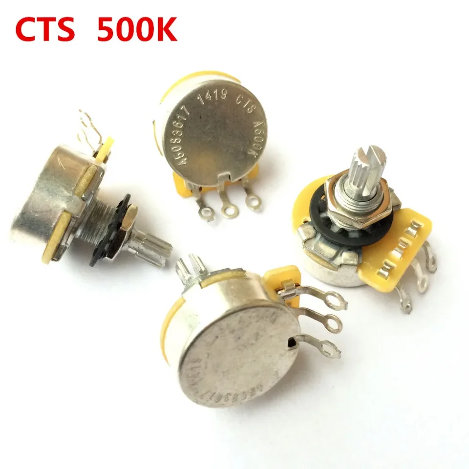 1pcs CTS A500K B500K Guitar Series 500k kovový kovový kĺbový hriadeľ Audio potenciometre pre elektrické gitarové basy 450s hrniec 450s