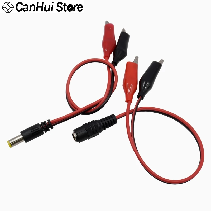 1pcs DC 5.5*2,1 mm mužský konektor samostatného konektora 12V napájací kábel do 2 sponky spojené s aligátorom pre adaptér kamery CCTV