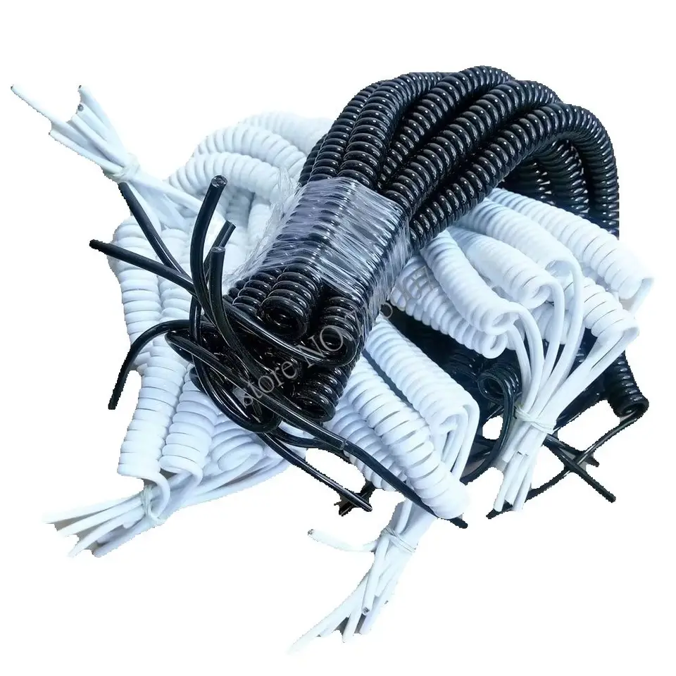 1pcs DIY pružinové kučeravé riadky USB linka USB 2 jadro 4 jadro drôt microUsb predlžovacie údaje nabíjanie špirálového kábla Kábel 1m 2m