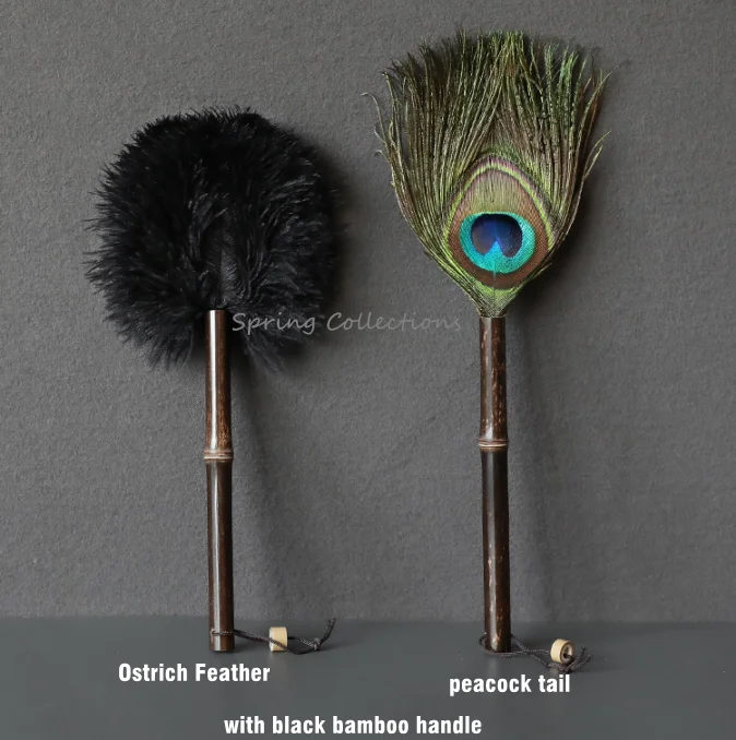 1pcs Dustery Dusters Dusters Dusters Dusters Prach Petrí perie Fur Fur Brush Duster Duster Čistiaci nástroj s čiernou bambusovou rukoväťou
