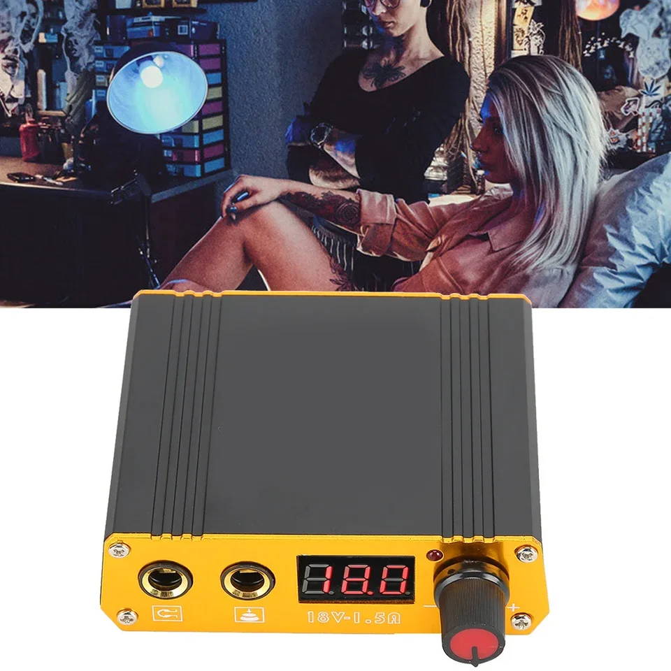 1pcs dvojité režimy Nové čierne profesionálne profesionálne mini tetovacie zariadenie Power Darco Power Supply Swear s LCD Display Tattoo Supplies