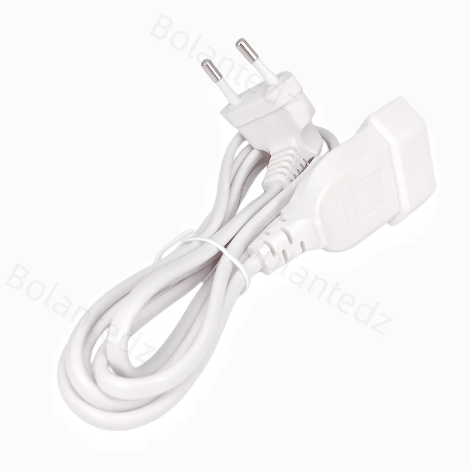 1pcs EÚ Power Adapter Cord, 90 -stupňový šikmý európsky kolo 2pin mužov k ženskému zástrčkovému napájaciemu káblu pre UPS PDU 0,3 m/0,6 m